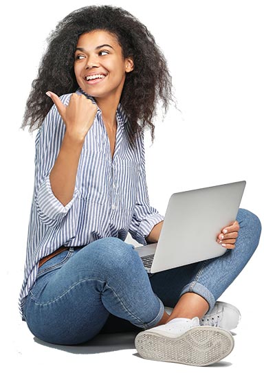 young woman with a laptop